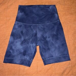 Lululemon Blue Diamond Dye High Rise Pull-On Align Biker Shorts